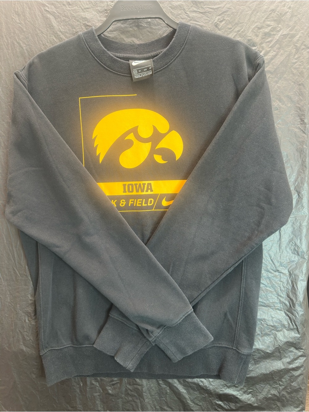 Nike Black Crewneck Sweatshirt with Gold Iowa Hawkeyes Logo
